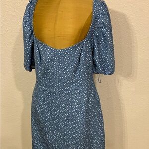 French Connection Blue Peep Hole Back Dress
